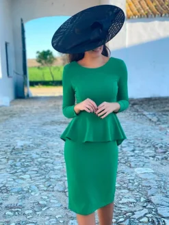 Invitadas -50 €|Vestidos Cortos De Fiesta-Mariquita Trasquilá VESTIDO FIESTA PEPLUM SARA