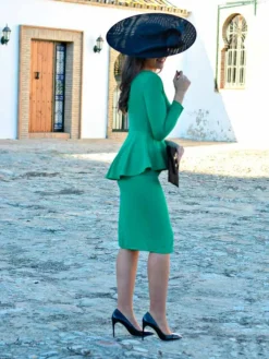 Invitadas -50 €|Vestidos Cortos De Fiesta-Mariquita Trasquilá VESTIDO FIESTA PEPLUM SARA