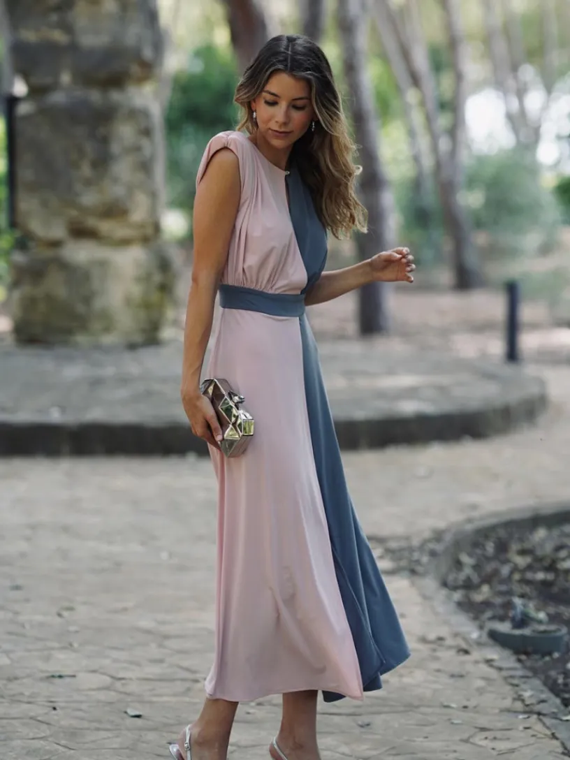 Vestidos Invitadas Boda De Día|Vestidos De Invitada Comunión-Mariquita Trasquilá VESTIDO JULIETA BICOLOR Rosabebe
