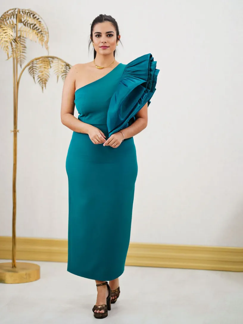 Vestidos Invitadas Boda De Día|Vestidos De Graduación-Mariquita Trasquilá VESTIDO MIDI ISIDORA VerdeBotella