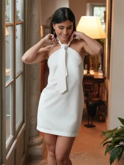 Vestidos De Mujer|Invitadas -50 €-Mariquita Trasquilá VESTIDO MINI CORBATA