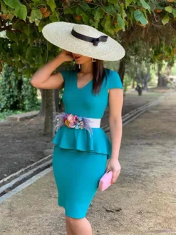 Invitadas -50 €-Mariquita Trasquilá VESTIDO PEPLUM SARA SUMMER