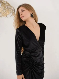 Invitadas -50 €|Vestidos Cortos De Fiesta-Mariquita Trasquilá VESTIDO TERCIOPELO ELEGANT