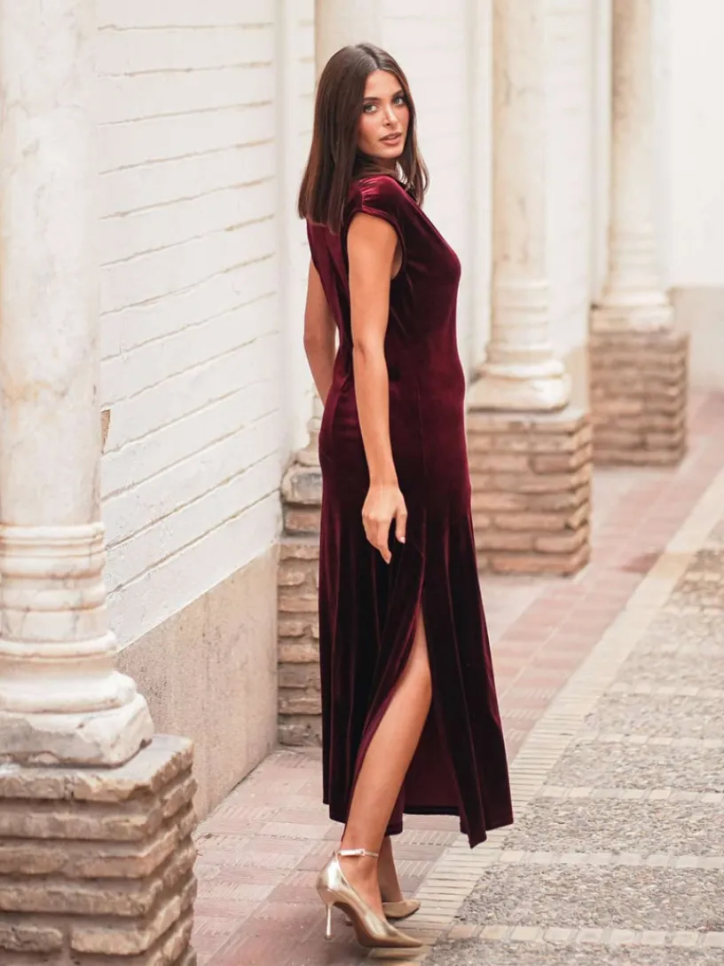 Invitadas -50 €|Vestidos Cortos De Fiesta-Mariquita Trasquilá VESTIDO TERCIOPELO GLORIA