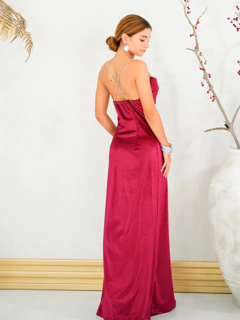 Invitadas -50 €|Vestidos Largos De Fiesta-Mariquita Trasquilá VESTIDO TERCIOPELO STRASS