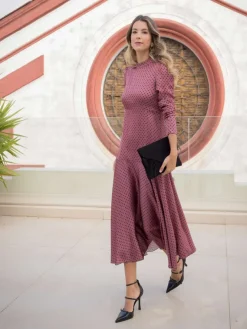 Vestidos Invitadas Boda De Día|Vestidos De Invitada Comunión-Mariquita Trasquilá VESTIDO TOPOS LATIDO